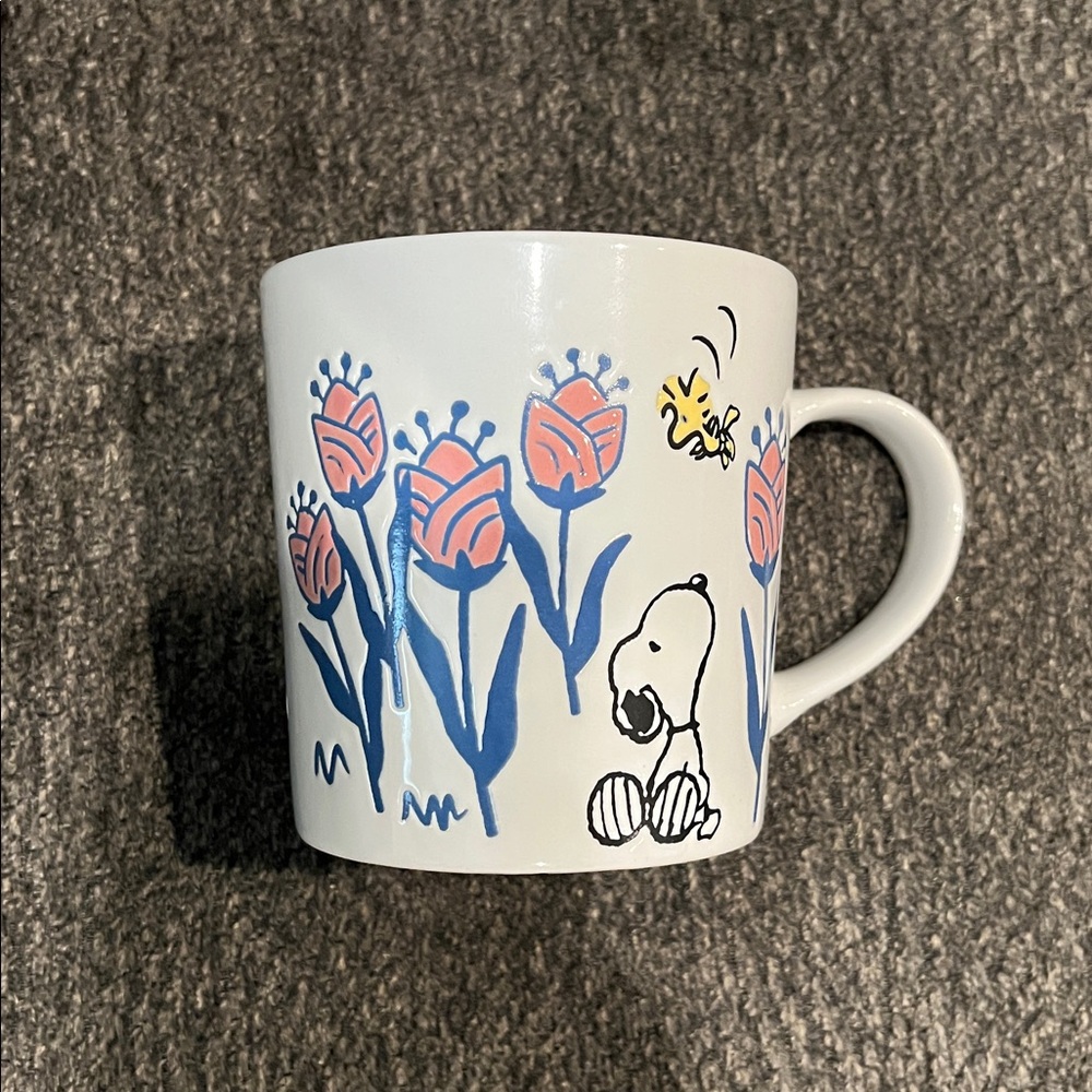 Peanuts Snoopy & Woodstock Floral Ceramic Mug - Picture 2 of 4